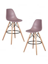 Стул барный ДОБРИН ДСВ БАР (ножки светлый бук, цвет сиреневый (П-04)) 2 шт / DOBRIN DSW BAR (P-04))