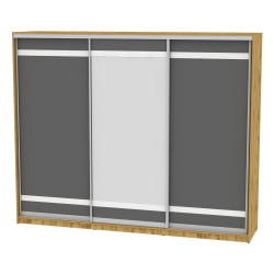 Шкаф-купе B-230х270х60-3(ДВ-Графит-D9D10D9)