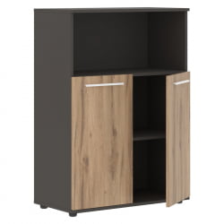 Шкаф с глухими малыми дверьми ЕДИС ЕМCС 85.3 Дуб Денвер светлый Белый Мокко / EDIS EMCS