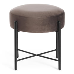 Банкетка AMBER металл, ткань, 41*41*40 см, темно-коричневый/черный