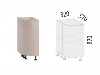 Напольный шкаф торцевой (лев) Флоренция 107.65