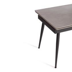 Стол обеденный Lord Grey/Лорд Грей столешница керамика (матовая) /опоры металл, светло-серый/черный, (120+30+30)x80x75 см