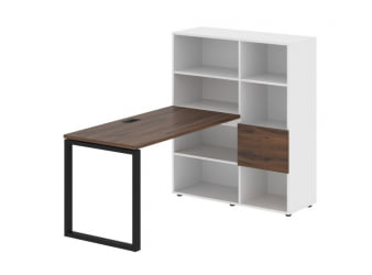 Рабочая станция EDIS EQRST 1113 Дуб Денвер темный Черный Белый