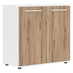 Шкаф с глухими малыми дверьми ЕДИС ЕЛCС 85.1 Дуб Денвер светлый Белый Белый / EDIS ELCS