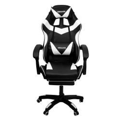 Кресло 088 цвет черный/белый с массажем 088-black-white-mass