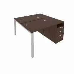 Рабочая станция с опорной тумбой Метал Сйстем Б.РС-СТП-2.1 Венге/Серый / Metal System