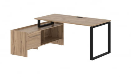 Стол с тумбой ЕДИС ЕКCТ 17814 Дуб Денвер светлый Черный / EDIS EQCT