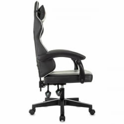 Кресло компьютерное BRABIX Shooter GM-123, 2 подушки, экокожа, черное/белое