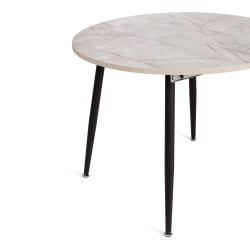 Стол VELETA ЛДСП/HPL/металл, 100 x 100+40 x 75 см, Агат серый/черный