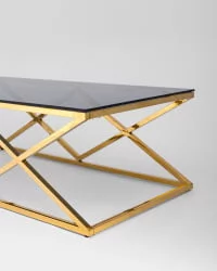 Стол журнальный ИНСИГНИЯ 120x60 Золото стекло smoke