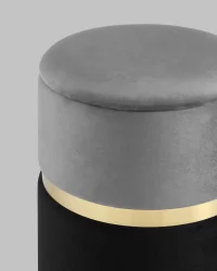 Пуф Кэрри с ящиком велюр Серо-черный