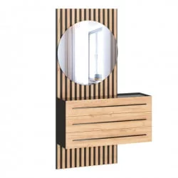 Тумба с зеркалом правая Неаполь ЛД 134.020.000 Черный Дуб Золотой