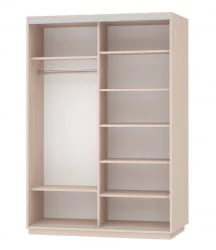 Шкаф-купе со стеклом Экспресс Дуо Комби 1600х2400х Белый снег / 1600х2400h