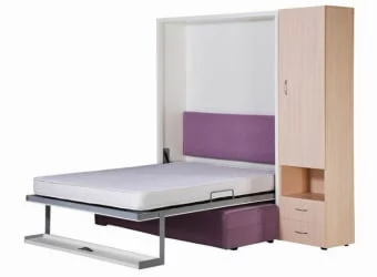 Шкаф-диван-кровать Смарт 1 3-в-1 правый 1600 Белая шагрень