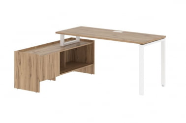 Стол с тумбой EDIS EUCT 17614 Дуб Денвер светлый Белый