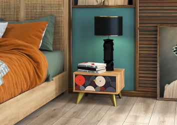 Тумба прикроватная Фьюжн ТМ-004 дуб крафт золотой/TROPICAL