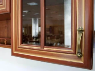 Шкаф кухонный 400 высокий со стеклом Кантри ЛД 235.335.000 Ноче Таволато