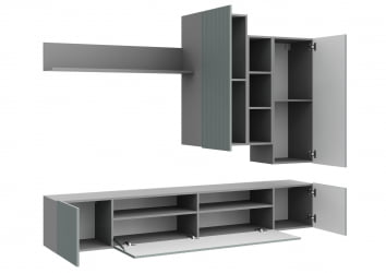 Стенка СКАНДИ НМ-001 ШИФЕР СЕРЫЙ/ГРИН ГРЕЙ СОФТ