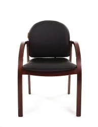 Кресло для посетителя CHAIRMAN 659 терра черный матовый/темный орех