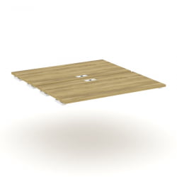 Двойной стол-приставка к двум опорным тумбам/шкафам CОНCЕПТ CН.ДСПР-007 Дуб Винченцо Белый / CONCEPT CN.DSPR-007