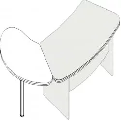 Конференц-приставка Л.ПС-15р правая Орех