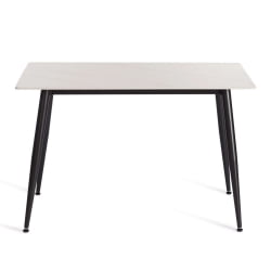 Обеденный стол Austen/Остин столешница керамика (матовая) /опоры металл, белый/черный, 120х80х75см