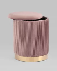 Пуф Шарлотта с ящиком велюр Розовый