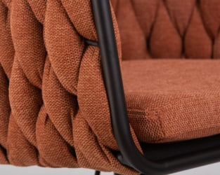 Стул барный ДОБРИН ЛЕОН (оранжевая ткань (ЛАР 275-27)) 2 шт / DOBRIN LEON (LAR