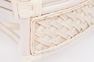 Комплект для отдыха ANDREA (диван + 2 кресла + журн. столик со стеклом + подушки) TCH White (белый), Ткань рубчик, цвет кремовый