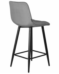 Стул полубарный DOBRIN OLIVIA (черные матовые ножки, темно-серый велюр (108-91))