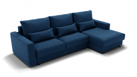 Диван Мэдисон угол левый/правый (ЗР) Цвет фасада: Синий; Тип: Левый/правый; Материал фасада: Металл/Велюр
