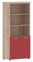 Шкаф с 1 комплектом глухих малых дверей и топом Torr LUX TLHC 85.5 Дуб Каньон Красный