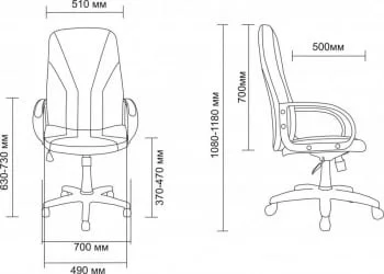 Кресло AV 101 (аналог Менежер), кож.зам. Черный