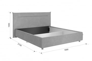 Кровать 1.6 Альба с подъем. механизмом ZP.KM1.6-15 топаз (велюр)