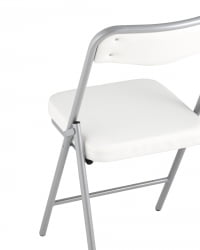 Складной стул Джонни силвер экокожа Белый / silver