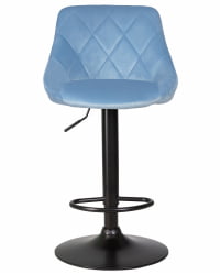 Стул барный ДОБРИН ЛОГАН БЛАCК (пудрово-голубой велюр (МДЖ9-74)) 2 шт / DOBRIN LOGAN BLACK (MJ9-74))