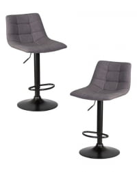 Стул барный ДОБРИН ТАИЛОР БЛАCК (серая ткань (188-55)) 2 шт / DOBRIN TAILOR BLACK