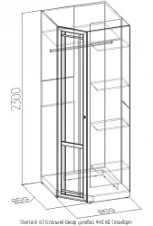 Фасад углового шкафа Стандарт Sherlock 63 Дуб Сонома (спальня)_65607