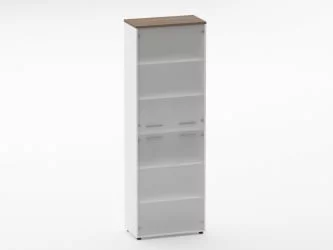 Шкаф 5 широкий закрытый, 4 стеклянные двери Дека 10.23.171 Дуб Верцаска/Белый / Deka