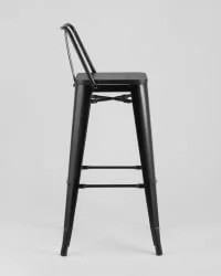 Стул барный Tolix Wood 75.5  со спинкой Черный