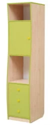 Пенал с дверкой и ящиками Юниор-11.1 Дуб молочный/Лайм