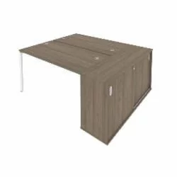 Рабочая станция с опорным шкафом-купе Metal System Б.РС-СШК-1.3 Вяз/Белый