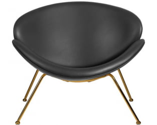 Кресло дизайнерское ДОБРИН ЕМИЛЙ (черный винил ЙП16, золотое основания) 2 шт / DOBRIN EMILY YP16,