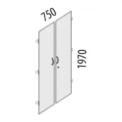 Двери ЛДСП на 5 секций с замком Альфа 63.58 Дуб кобург