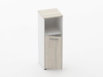 Шкаф 2 узкий закрытый с нишей Дека 10.12.11Л Дуб Сантана светлый/Белый / Deka