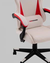 Кресло спортивное TopChairs Phantom бело-красный