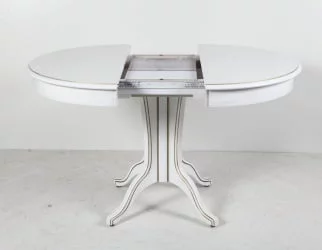 Стол из массива дерева Орион-5 (d1000) тон 1 с золотой патиной