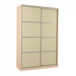 Шкаф для гостиной со стеклянными дверьми Гранд 2-600 Дуб млечный / Крем