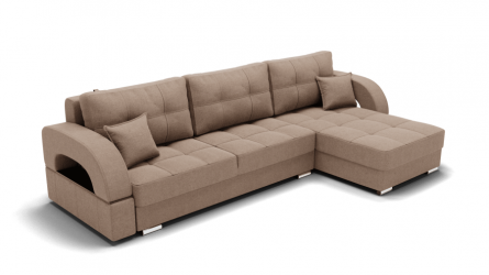 Диван Элита-3 угол левый/правый (ЗР) Цвет фасада: Светло коричневый; Тип: Левый/правый; Материал фасада: Металл/Велюр