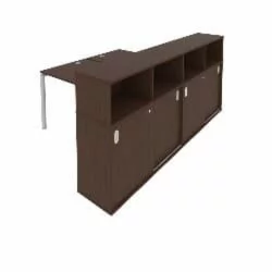 Рабочая станция с опорным шкафом-купе Metal System Б.РС-СШК-4.2 Венге/Серый